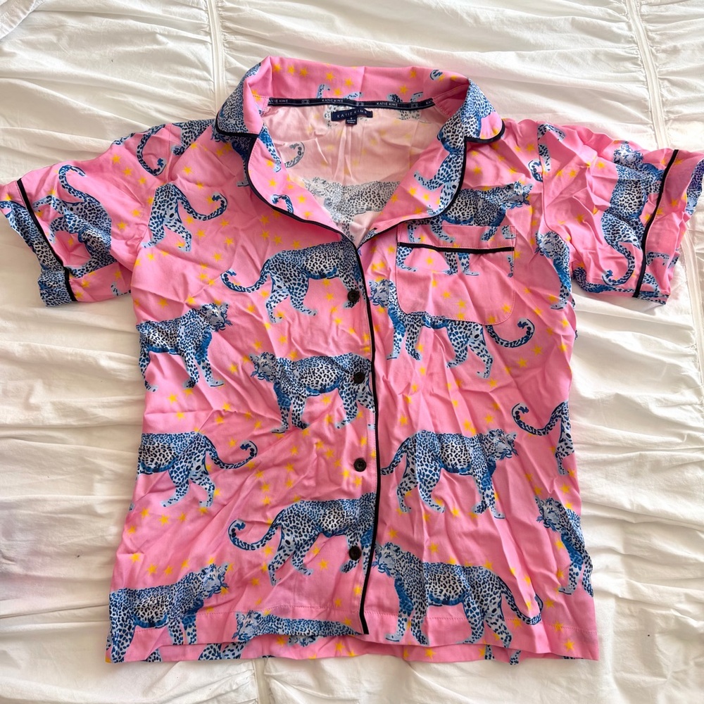 Katie Kime Cosmic Cheetah Pajama Top Size S NWT - Picture 4 of 7